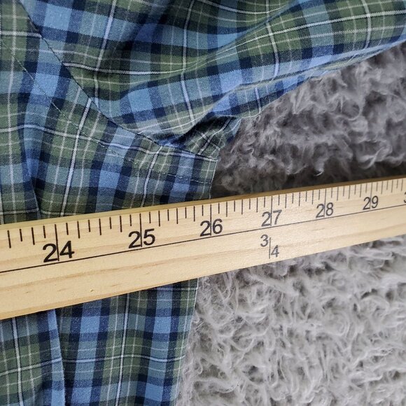 Croft & Barrow Shirt Mens XXL Blue Plaid Easy Care Long Sleeve Button Up - Picture 6 of 9
